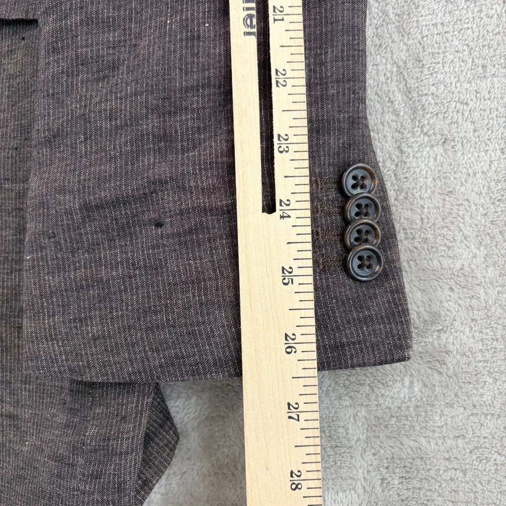 Banana Republic 100% Linen Blazer Suit Jacket Sport Coat Brown Men 46R Summer